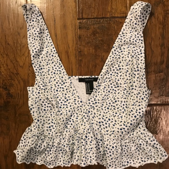 Urban Outfitters Tops - Forever 21 Plunge Floral Crop Tank Top.